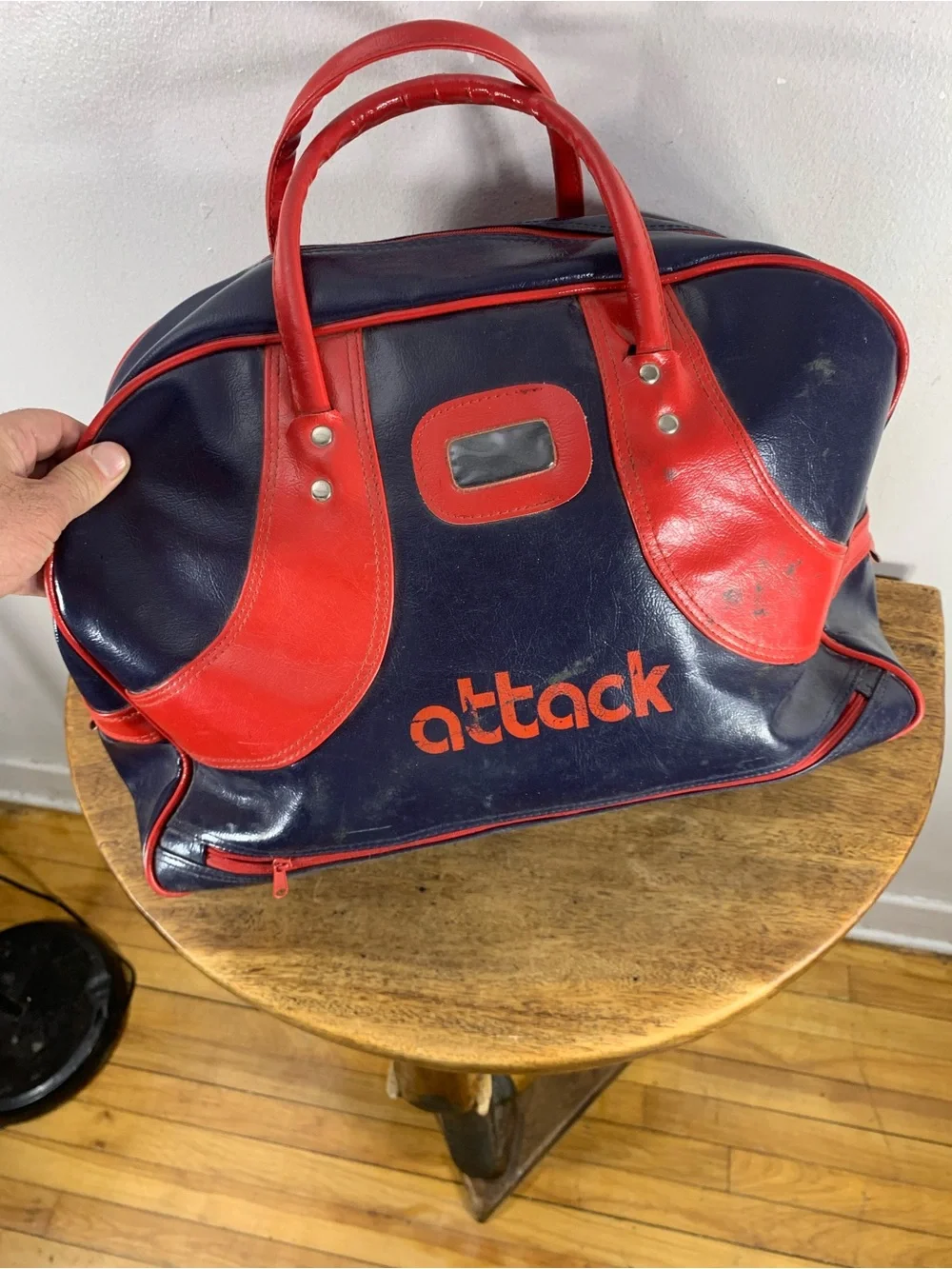 Large Vintage 70s gym soorts bag , weekender bowling duffle bag, unisex - Picture 2 of 13